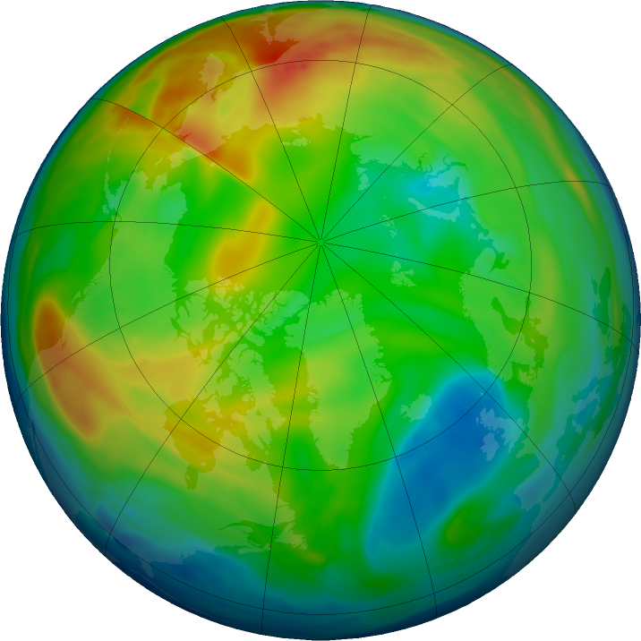 Arctic ozone map for 02 January 2017